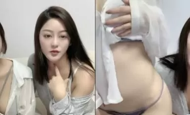 ネット上で最も美しい双子、妹妹こんにちはアップ顔値は、フリル開始するマスクで非常に高いです