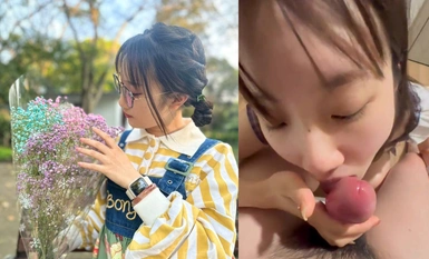 2000年代生まれのメガネ清純女子大生。口技が抜群。延々と食べ続ける。このまま舐めてどこまで耐えられるかな？