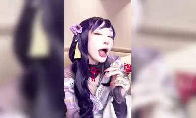 【九条南无】雷电将军幻龙阳具加秒潮神器嫩穴阴蒂双重刺激阴户都湿透了高潮喷出玩具淫荡的白浆