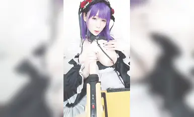 Okada Yui cos #OL #lancap #pancut #payudara besar #sutera hitam #fantia #mesin senapang (18)
