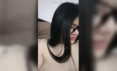 【Sexy Coffee】Big tits and fat ass_Glasses bitch_One-piece black fishnet stockings_Dog chain gag_Training_Unprotected riding_Back entry (8)