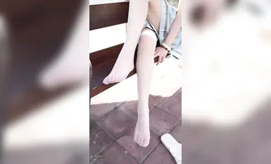 발 모델 사진 촬영 특전 [라임필름] 순수하고 천진난만한 옆집 소녀 [황아] JK 버스 정류장 (2)