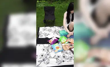 발 모델 사진 촬영 특전 [라임 필름] 순수하고 청순한 옆집 소녀 [황아] 잔디밭 캠핑 (2)