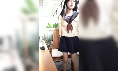 Kelebihan fotografi model kaki [Lime Film] Gadis tulen dan polos di sebelah [A Huang] Stoking hitam JK minum teh