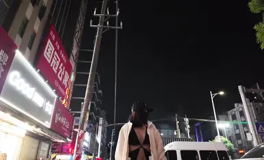 Popular internet celebrity [cikaimoon] was caught on camera exposing herself while out for a late-night snack in the city (2)
