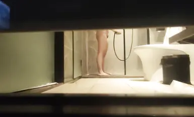 shower at hotel 3 - amateur peeping