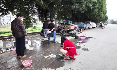 网红人气露出女神【cikaimoon】广西街头，大白天人最多的时候，街边好多小伙看到了红帽连体黑网诱惑路边的老大爷2