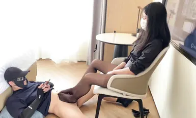 足フェチ写真の達人【東坡氏のオリジナル】アマチュア女子大生、足フェチ、会話付き、黒ストッキング、最初は少し控えめ（4）