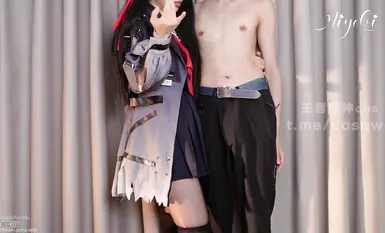 可鹽可甜，大奶百變COSER美少女【鈴木美咲】作品，朽葉千咲雙人