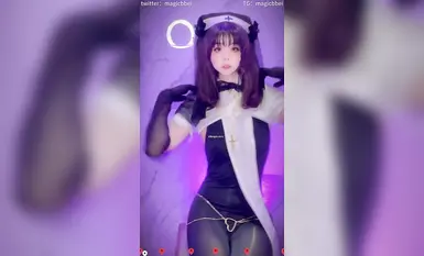 トップクラスの若手女性ダンサー兼AV女優[ベイ・リルオ]の最新公開：Douyinでコスプレイヤー風のダイナミックなヌードダンス（4）。