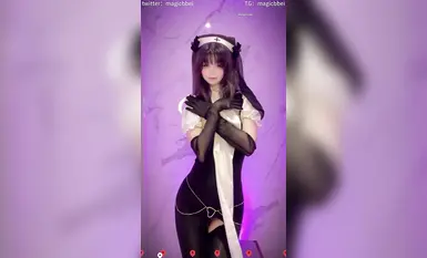 極品嫩妹舞啪福利姬【貝璃珞】最新露臉作品，COSER抖音風動感裸舞 (4)