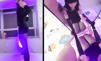 Cô gái trẻ chất lượng hàng đầu, vũ công và cô gái phúc lợi tình dục [Beililuo] tiết lộ khuôn mặt mới nhất, màn trình diễn tài năng của Beaker Angela, trò chơi dâm dục với nữ MC mặc đồ bó sát bằng tất đen (3)