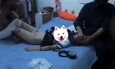 【震撼首發】抗州超級「綠帽！找代駕下迷葯玩自己老婆，換上JK裝把玩