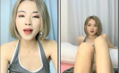 Gadis berambut pendek dan perangai bergaya bermain dengan si kecil B dan bergoyang mengikut melodi muzik, menunjukkan kepada anda tunas daging di dalam gua.
