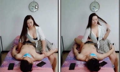 【萌萌很骚】，色情按摩店，大胸少妇春光满面，白嫩圆润美臀高耸，插入抠逼玩尽兴