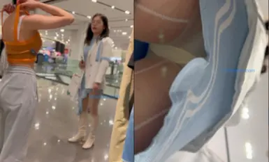 KFC原创CD 白色骚丝袜眼镜妹 蓝色内半裙低角度 超近距离偷拍 这角度太绝了 超清4K