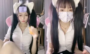 絕對極品！清純系天花板！雙馬尾頂級美少女，纖細美腿白絲襪，玻璃棒插無毛嫩穴，快速猛捅流出白漿
