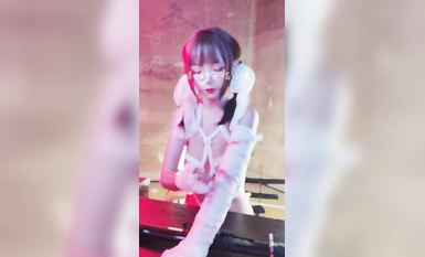 高端ACG業界女神爆機少女▌喵小吉▌三點全露《忍法貼》滿滿正能量 凸激櫻桃鮮嫩白虎 (1)