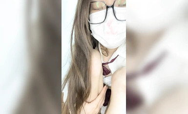 [Girl and Cat] Binayaran ng school girl ang kanyang utang at lihim na nag-broadcast~ Magagandang dibdib at mahabang binti~Maturbesyon~Tumagas na puting likido~ (6)