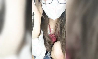 【少女和貓】學妹還貸偷偷播~!美乳長腿~自慰~流白漿 ~ (9)
