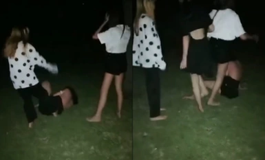 技校女生打架挺厉害,把另一女生眼睛都打肿了 ,还强迫她脱光衣服