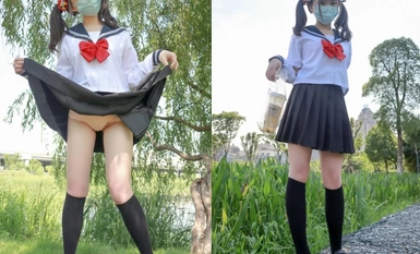 萬人追蹤推特清純可愛蘿莉嫩妹【工口糯米姬】劇情私拍~痴女公園露出超市被色魔跟蹤廁所內強行啪啪內射