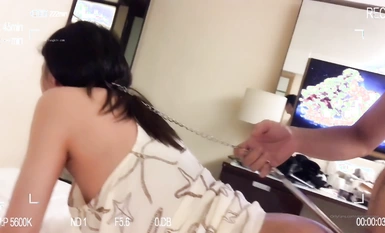 Sinasanay ng sex slave ang babaeng asong Hong Kong na "Dogm", ang pinakabagong lahat ng uri ng kasarian, oral sex, galit na binastos, pussy thrusting, close-up, deep throat, pagluhod at pagdila, HD (18)