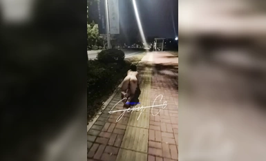 騷貨母狗『西西』最新收費電報私拍 夜晚街道全裸行走淫亂群P (1)