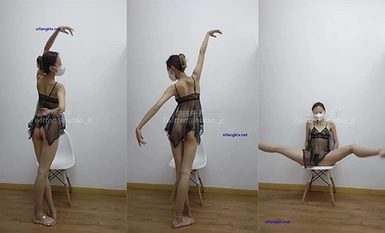 [Excellent Contrast❤️Top Body] Ballerina "The Nutcracker" Fallen Goddess Latest Nude Dance and Sex❤️Iba't ibang Mahirap na Posisyon, Magarbong Kasarian, Creampie, Orgasm, Gray Silk One-Piece Horse (6)