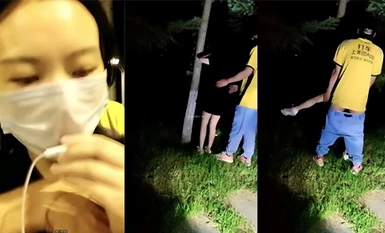 新人御姐，坐標江西，【迷人的反叛角色】，戶外勾搭，帶著美團外賣小哥哥，鑽進小樹林操逼 (6)