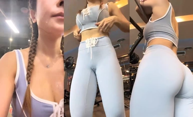 High-color fitness girl with beautiful buttocks 20 hours of visual feast (14)