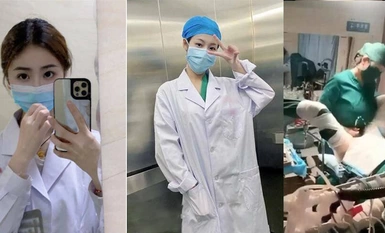 Lahat ba ng maliliit na ospital ngayon ay napakaligaw? Ang inosenteng nurse na nakasuot ng anghel ay tumutulong sa pasyente na magsalsal at magsagawa ng oral sex sa operating room! Ang mga doktor at nars na nagtatrabaho doon ay dapat na napakalaki ng suwe