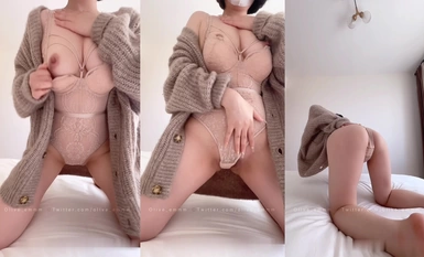 áo len dệt kim màu ô liu