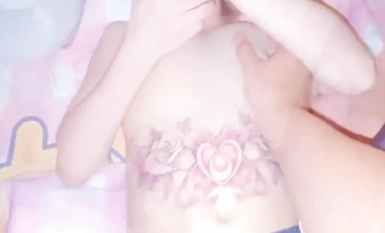 A little girl with big tits, white tigers and pink abalone at home by her little brother without a condom.