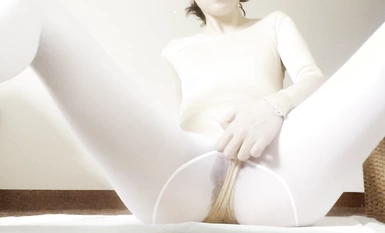 진저 진저 요가웨어 화이트 실크