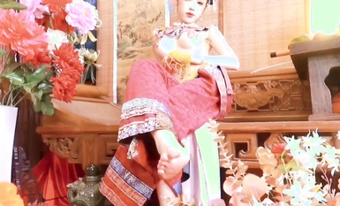 Foto peribadi dalaman terbaharu dewi Twitter "TiTi" yang paling popular_Gunting jed cheongsam yang terbaik_Gambaran dekat payudara besar_Wajah yang mendedahkan (2)