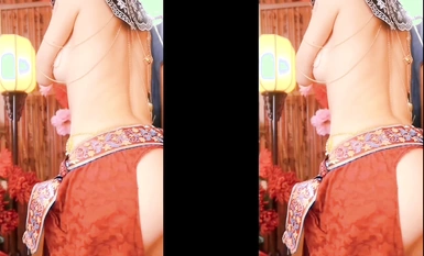 Foto peribadi dalaman terbaharu dewi Twitter "TiTi" yang paling popular_Gunting jed cheongsam yang terbaik_Gambaran dekat payudara besar_Wajah yang mendedahkan (2)