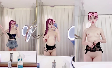 액면가 몸 천장, 최고급 작은 년 〖나나 러브 하우스〗 셀프 컨디셔닝, 토끼 꼬리를 입은 분홍색 작은 국화, 스타킹 긴 다리 유혹 가득 (3)