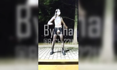 重磅2024新年大禮包！戶外極限挑戰天花板，推特紅人【查小理-吳晗】-深夜黑絲鍛煉功夫
