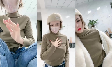 인터넷에서 처음 봤어요. 검은 비단 옷을 입은 긴 다리를 가진 여성이 소품을 이용해 자위하는 모습을 본 것은 처음입니다. (4)