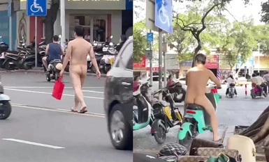 Is running naked popular now? A man ran naked on the street in Nanning!