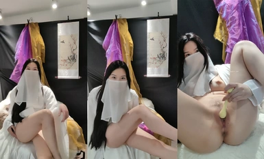 2024年1月新作，極品超美御姐【繁花女主角】橫店演戲好幾年，古裝裸舞，大美女每天不同反差角色道具自慰 (9)