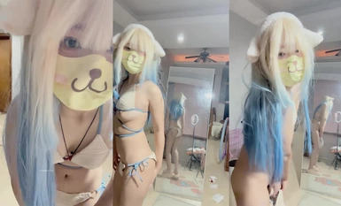 르 전설의 소녀 - 기숙사 젖꼭지 클립 - 스트립쇼 - 소품 자위 쇼 (4)
