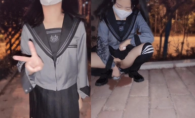 海角反差婊-【胡九萬（原小芳姐姐）】原創極限戶外被計程車跟蹤被外賣小哥嚇噴