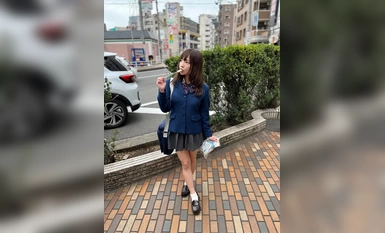 534POK-060 Face to face [Personal Photography] Very Rare _Setup with School Uniform Girl in Black Pantyhose_Sex with Seeds on Beautiful Legs Girl I Met on SNS