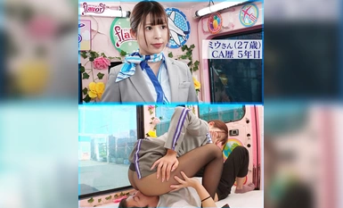 [モザイク破壊]FLVA-050 むれむれアナル舐められCA 2 ～MM便コラボ企画～またがり肛門クンニでフライト直後の激むれケツ穴を嗅がれ舐めほじられ赤面イキ！黒パンストまで濡れ湿った発情オマ○コに生ハメ中出しされて痴女化したCAがひくひく尻穴丸出しでお下品ガニ股騎乗位SEX！