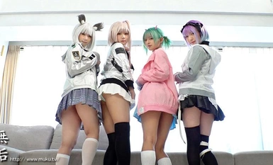 [モザイク破壊]MUKC-047 中出し交尾に没頭する発情コスプレ美少女たち 完全着衣8P大乱交