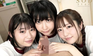 [Mosaic Destruction] STARS-308 Trio gadis paling cantik di sekolah itu mendengar bahawa guru pelatih mempunyai batang besar dan mengadakan harem pacaran 4P di seluruh sekolah.