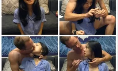 ダブルポニーテールビッチ白い虎の学生の女の子は、外国人の大きなコックのように小さいので、精子を飲み込む精子を食べる教えるために雌犬としていた720Pなしウォーターマーク