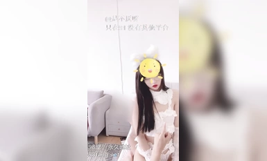 【不見星空】白色情趣喵咪女僕 超長巨根頂到肚擠眼非常享受肉棒在體內的感覺